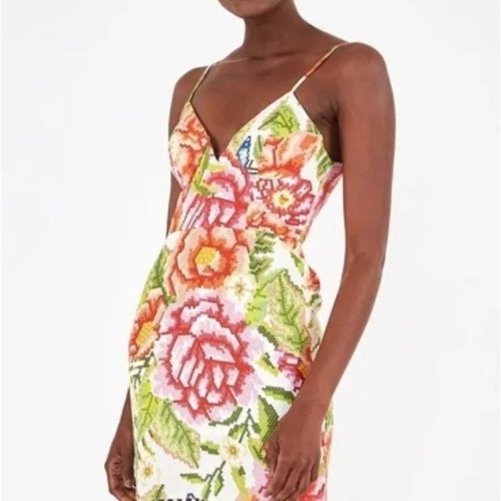 Farm Rio Vintage Floral Mini Dress Multi Size Medium
